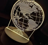 Dekorativní 3D lampa - glóbus