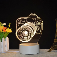 Dekorativní 3D lampa - fotoaparát