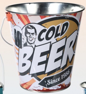 Stylový kovový kýbl - Cold Beer