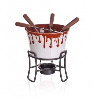 6-dílný fondue set na čokoládu Choco Dark