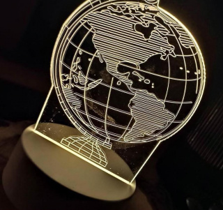 Dekorativní 3D lampa - glóbus