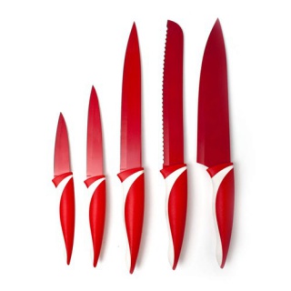 5-dílná sada nožů Symbio - červená