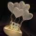 Dekorativní 3D lampa - srdíčka